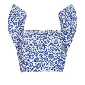 NWT Cara Cara Darby Top in Spanish Tile Blue